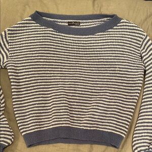 Navy Blue Striped Women's Sweater